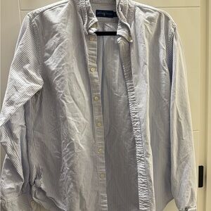 Ralph Lauren Light Blue Striped Button-Up